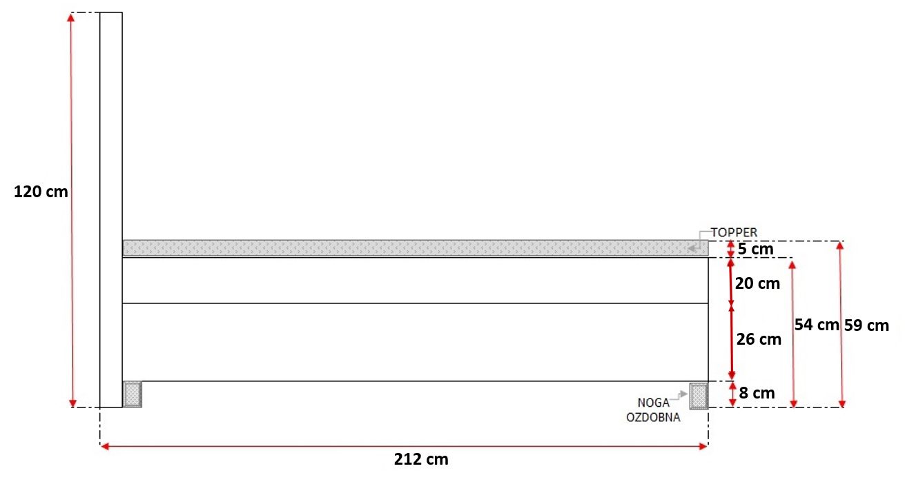 Łóżko Dwuosobowe Francuskie wymiary LIMA