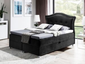 Miniaturka 8 - Łóżko Glamour Tapicerowane czarne aranżacja Bedran