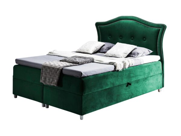 Postel Glamour čalouněné zelené bílé pozadí Bedran