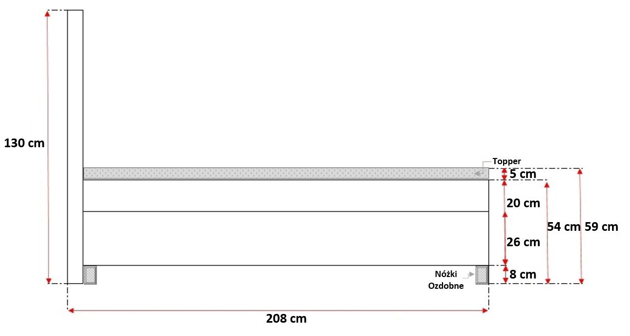 Łóżko Glamour Tapicerowane wymiary NEAPOL Łóżko Glamour Tapicerowane wymiary NEAPOL