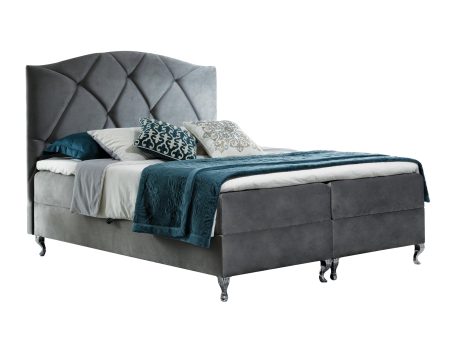 Łóżko luksusowe kontynentalne szare białe tło ANTONIO