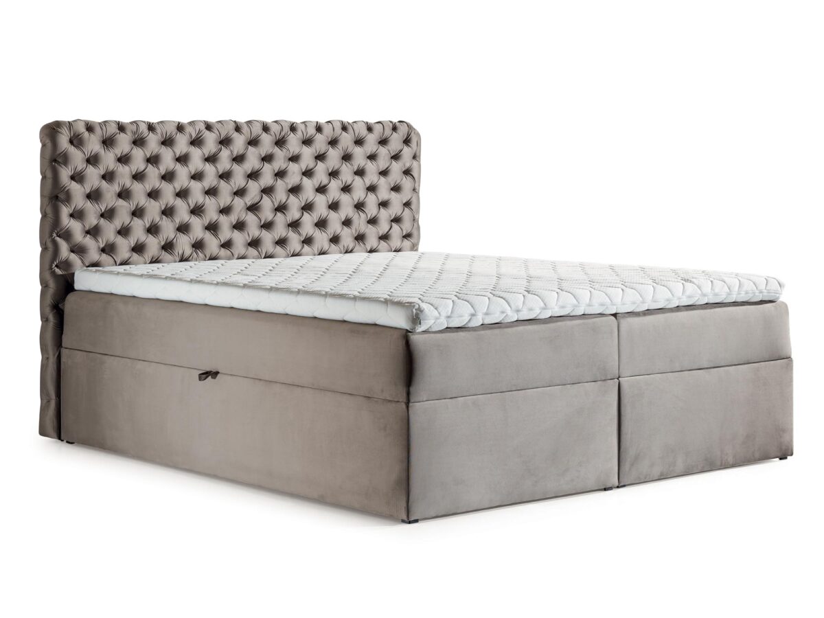 Elegantes Boxspringbett mit gepolstertem Kopfteil SAMUEL