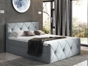 Miniaturka 5 - Kontynentalne Łóżko szare aranżacja CASEY LUX