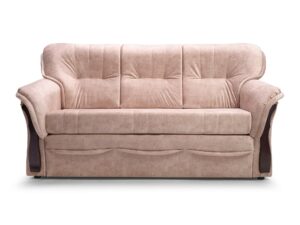 Miniaturka 9 - Dwuosobowa sofa w kolorze beżowym – miękka tapicerka, styl retro
