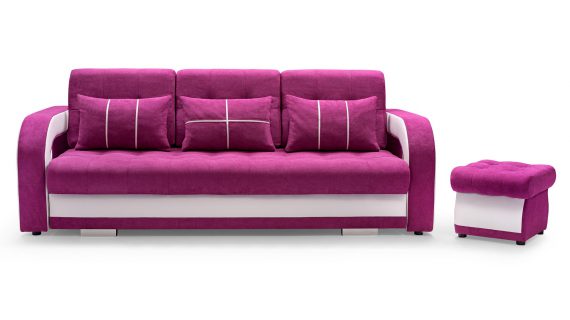 Miniaturka 1 - Rozkładana Kanapa z Pufą OLYMPEA + PUFA