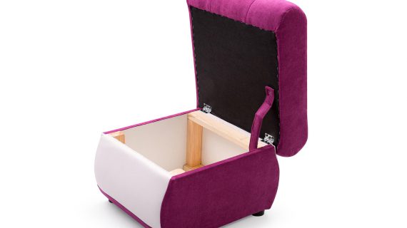 Miniaturka 10 - Pufa różowo-biała białe tło OLYMPEA + PUFA