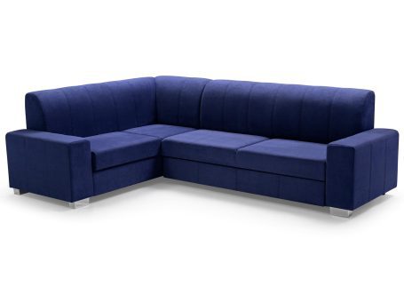 Narożnik do Salonu z Funkcją Spania fioletowy białe tło BLAZE + PUFA