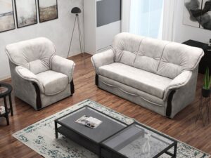 Miniaturka 3 - Sofa + fotel kremowe aranżacja ELVIS III Osobowa
