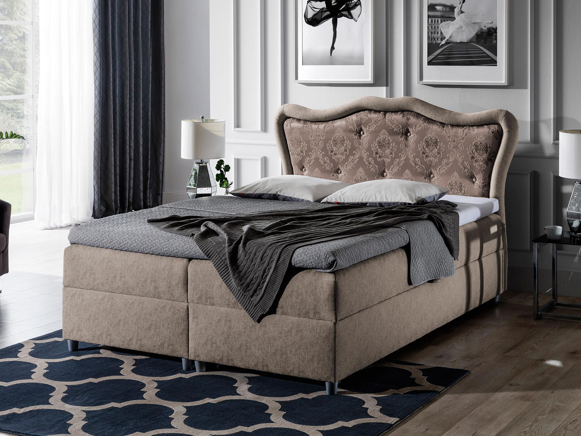 GUSTO15720-dodatki-18202 Łóżko W Stylu Prowansalskim Gusto brąz aranżacja