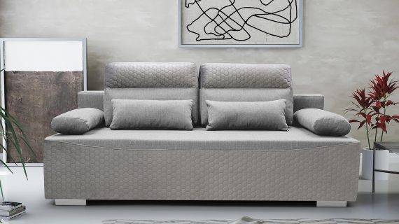 Miniaturka 11 - Sofa do Salonu z Zagłówkami popiel + szary aranżacja CAMPO