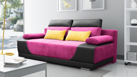 Miniaturka 3 - Młodzieżowa Sofa do Pokoju róż-brąz aranżacja CELESTE