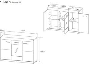 Miniatura 2 - Moderní komoda rozměry DOMINGO