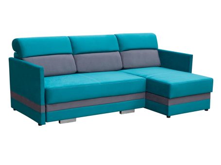 Narożnik Turkusowy z Funkcją Spania białe tło VICTOR