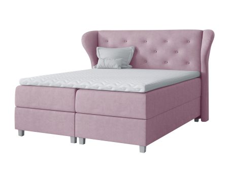 Różowe Łóżko Tapicerowane VENICE
