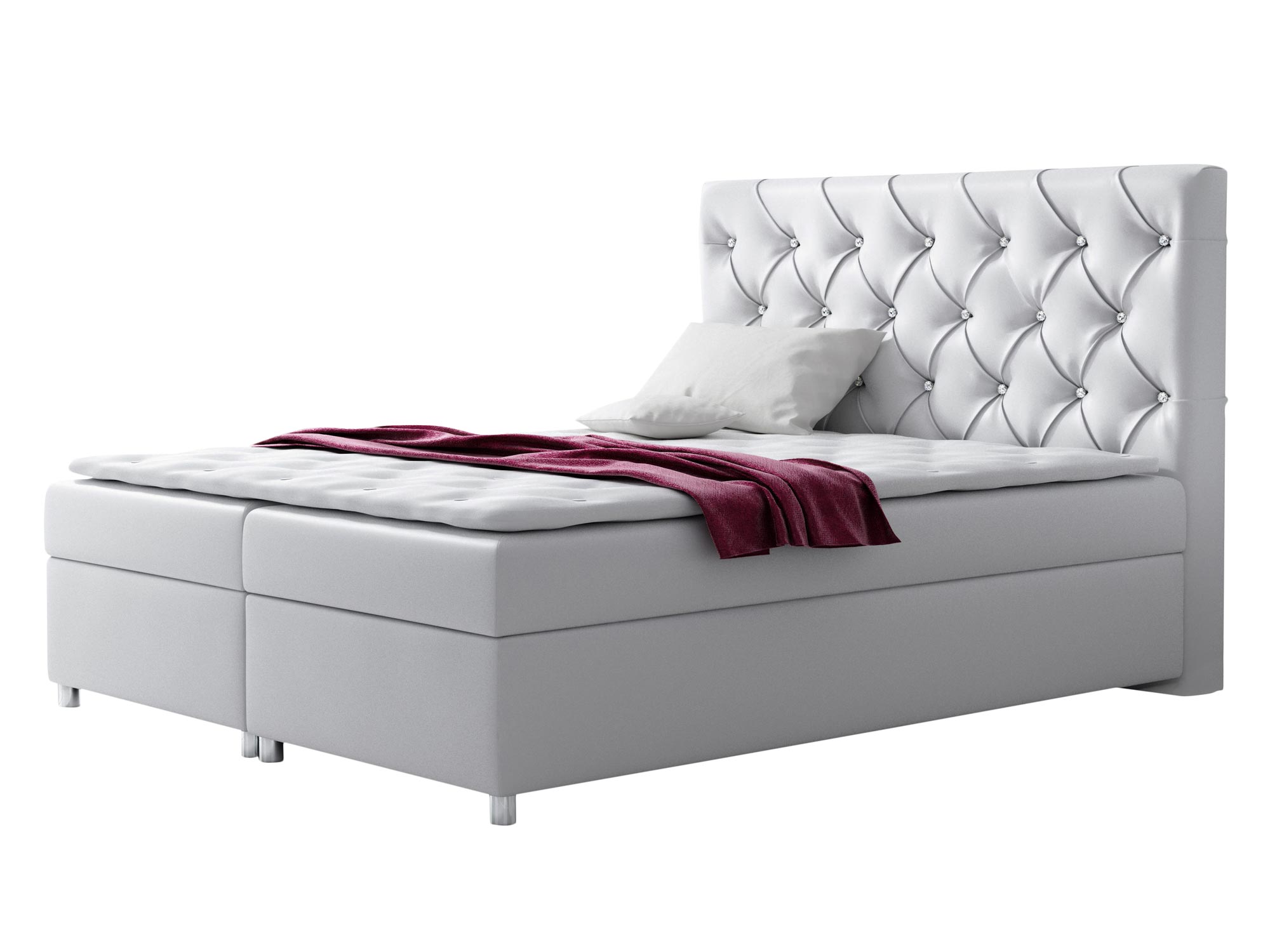 Białe Łóżko Tapicerowane MERINO Białe Łóżko Tapicerowane MERINO