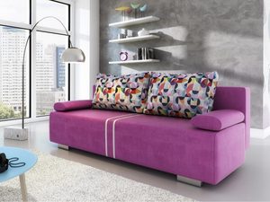 Miniaturka 3 - Sofa z Zagłówkami Rozkładana różowa aranżacja CORDOBA