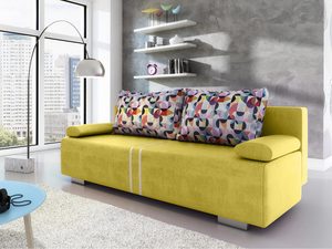 Miniaturka 9 - Sofa z Zagłówkami Rozkładana żółta aranżacja CORDOBA