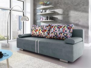Miniaturka 8 - Sofa z Zagłówkami Rozkładana jasny szara aranżacja CORDOBA