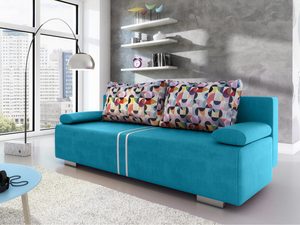 Miniaturka 4 - Sofa z Zagłówkami Rozkładana turkusowy aranżacja CORDOBA