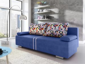 Miniaturka 6 - Sofa z Zagłówkami Rozkładana granatowa aranżacja CORDOBA