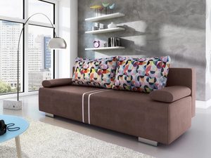 Miniaturka 10 - Sofa z Zagłówkami Rozkładana brązowa aranżacja CORDOBA