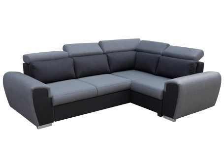 Narożnik Uniwersalny z Zagłówkami szaro-czarny CASSIE