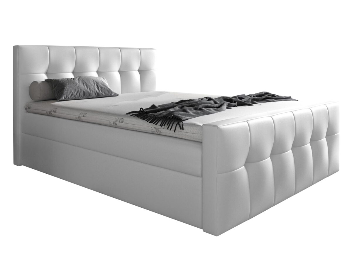Elegantes Polster-Boxspringbett mit Topper und Bettkasten CRISTIANO