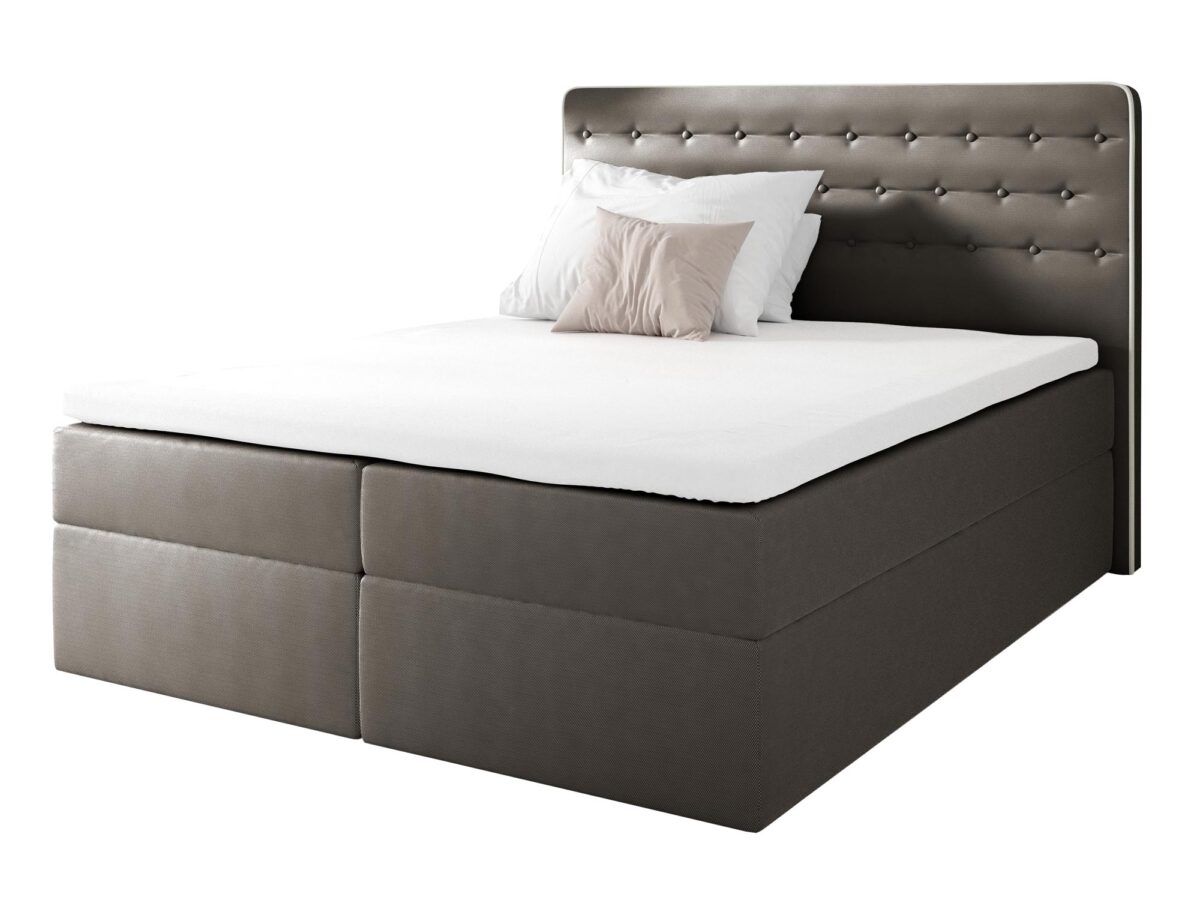 Elegantes Boxspringbett mit Steppkopfteil und Bettkasten IKAR