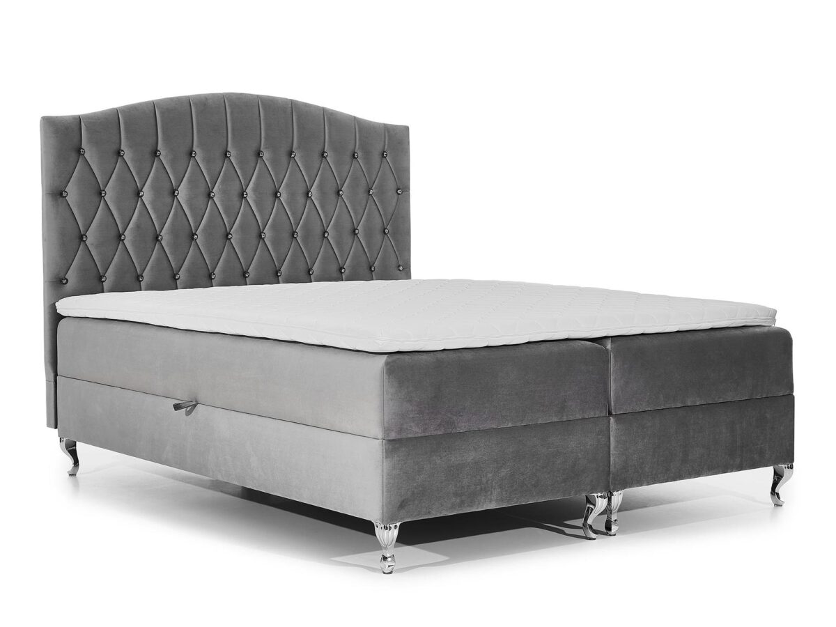 Velours-Boxspringbett im Glamour-Stil ANDORA
