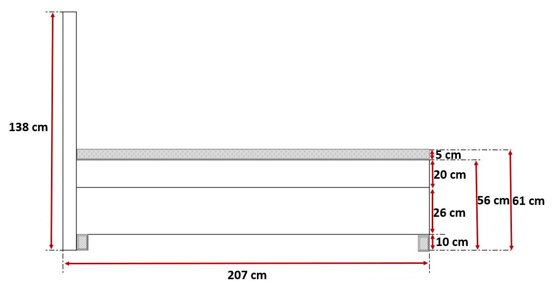 Łóżko Welur w Stylu Francuskim wymiary ANDORA