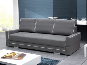 Miniaturka 5 - Sofa Rozkładana szaro-biała aranżacja DOLORES B