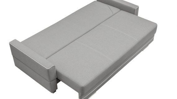Miniaturka 2 - Sofa Rozkładana 2 Osobowa szaro-biała rozłożona DOLORES B