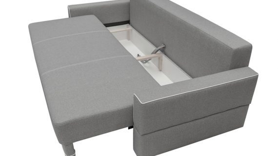 Miniaturka 3 - Sofa Rozkładana 2 Osobowa szaro-biała pojemnik DOLORES B