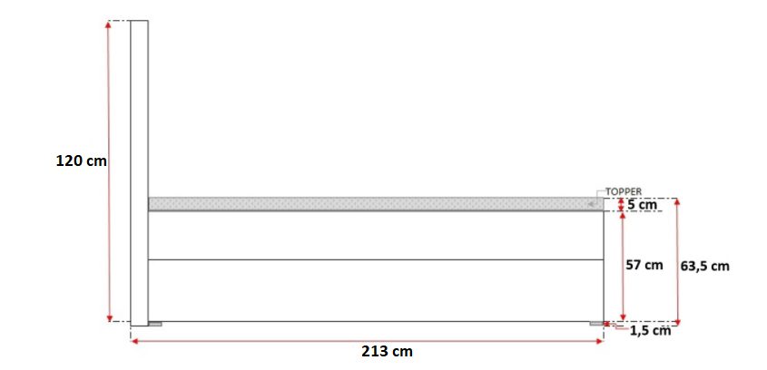 Wysokie Łóżko do Sypialni wymiary VALENTINA Wysokie Łóżko do Sypialni wymiary VALENTINA