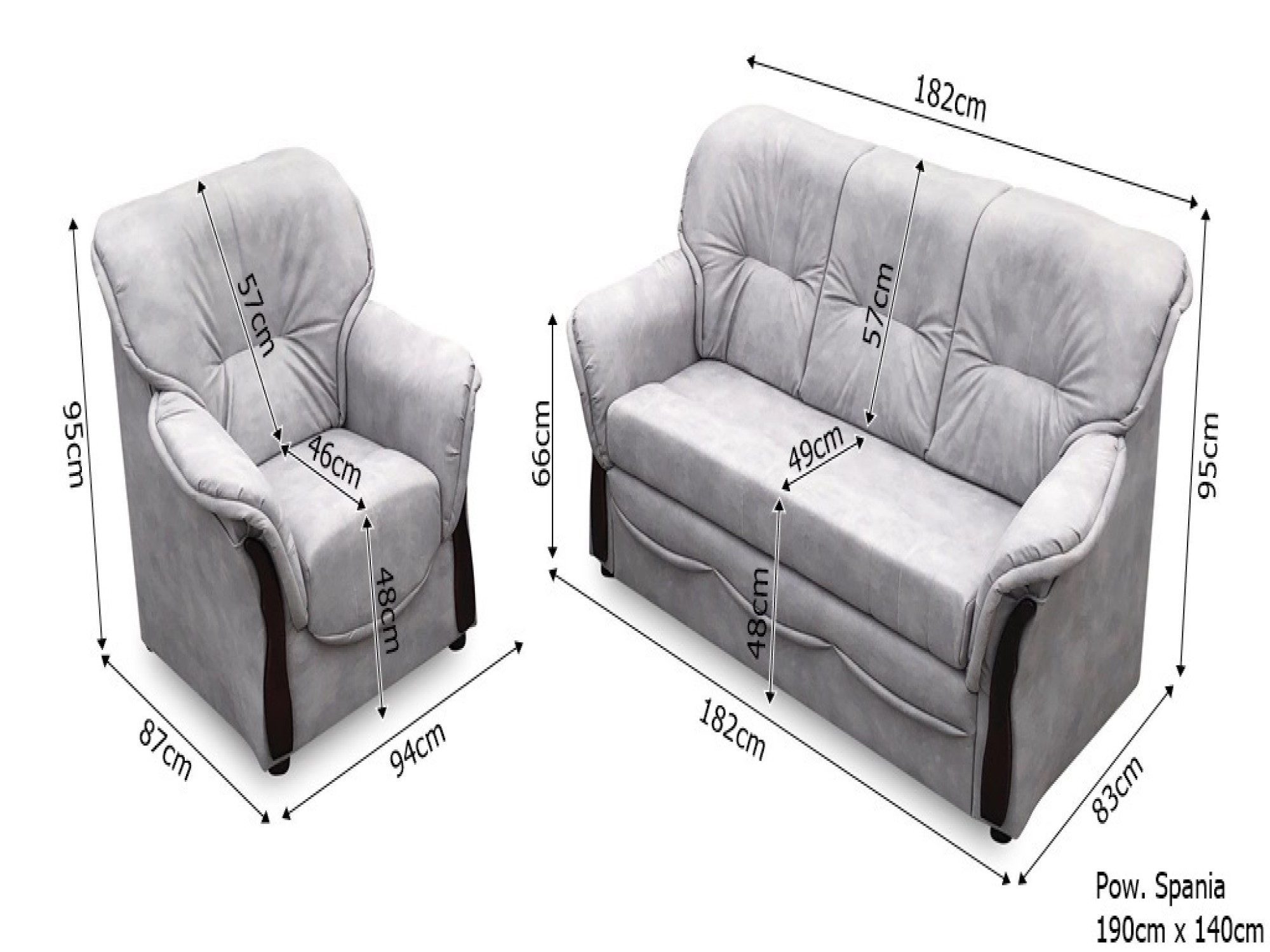 Przestronny zestaw wypoczynkowy do nowoczesnego salonu z miękkimi fotelami