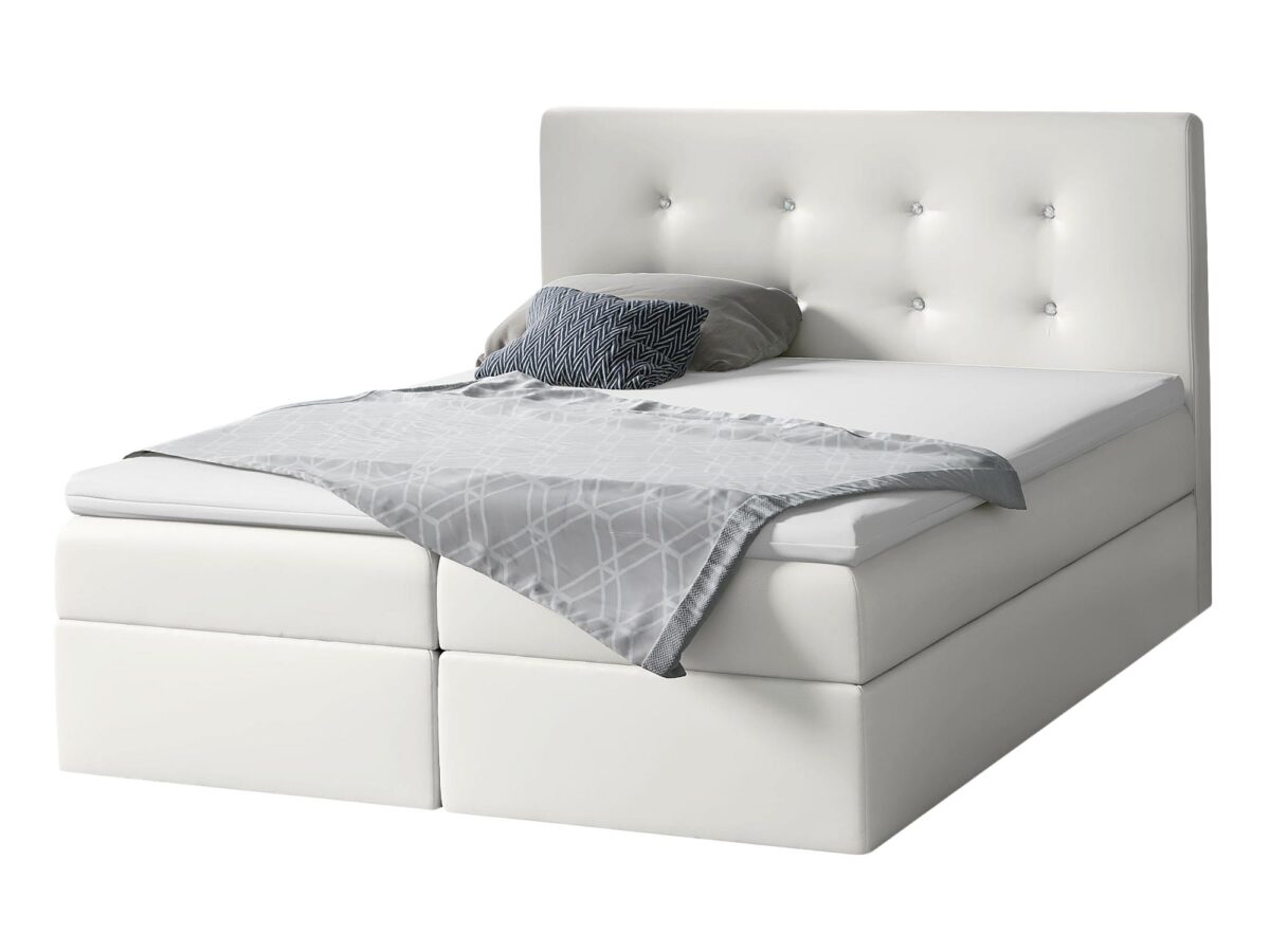 Boxspringbett Doppelbett mit Kristallsteppung und Topper STAR