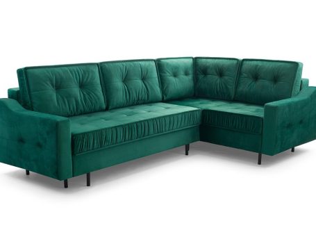 Narożnik zielony marszczenia białe tło ALEX NEW 2021