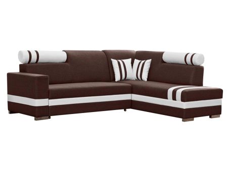 Narożnik do Salonu brązowo-biały białe tło STEVEN