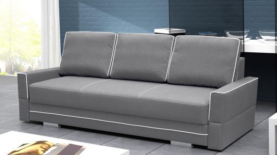 Miniaturka 9 - Sofa Rozkładana 2 Osobowa szaro-biała aranżacja DOLORES B