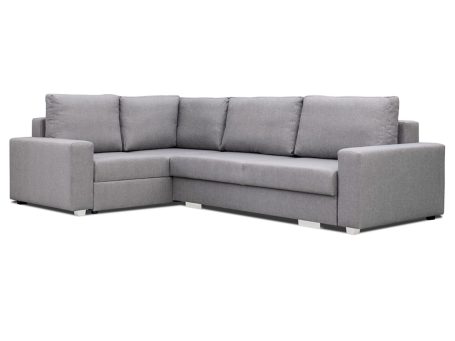 Wygodny Narożnik do Spania popiel białe tło TAYLOR