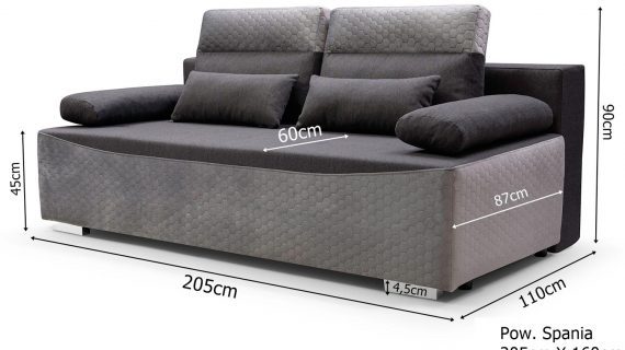 Miniaturka 8 - Sofa do Salonu z Zagłówkami wymiary CAMPO