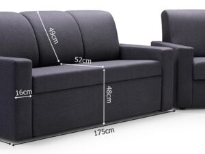 Miniaturka 7 - Sofa rozkładana do przodu + fotel wymiary MARTON III Osobowy