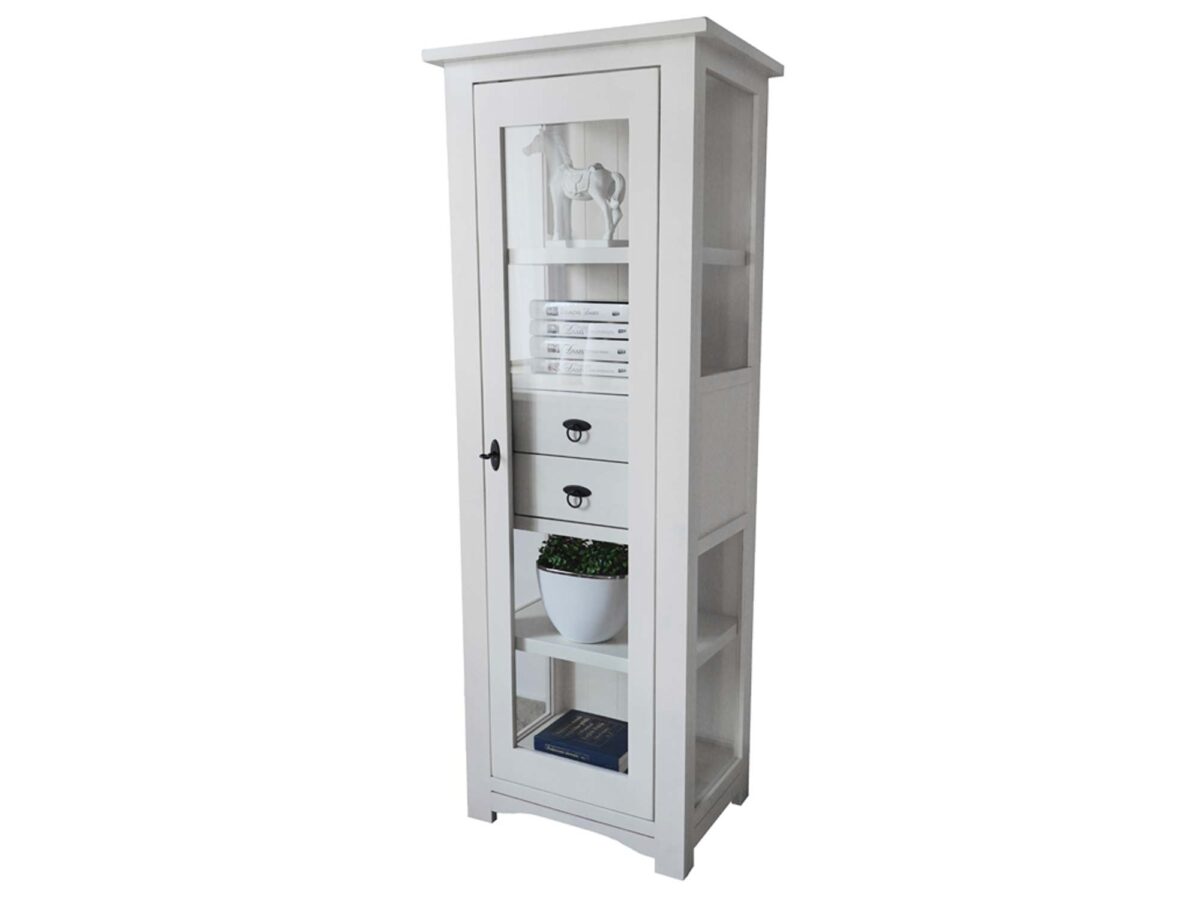 Schmale Vitrine mit Glastür FELIX