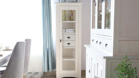 Miniaturka 9 - Wąska Witryna z Drewna Brzozowego aranżacja FELIX