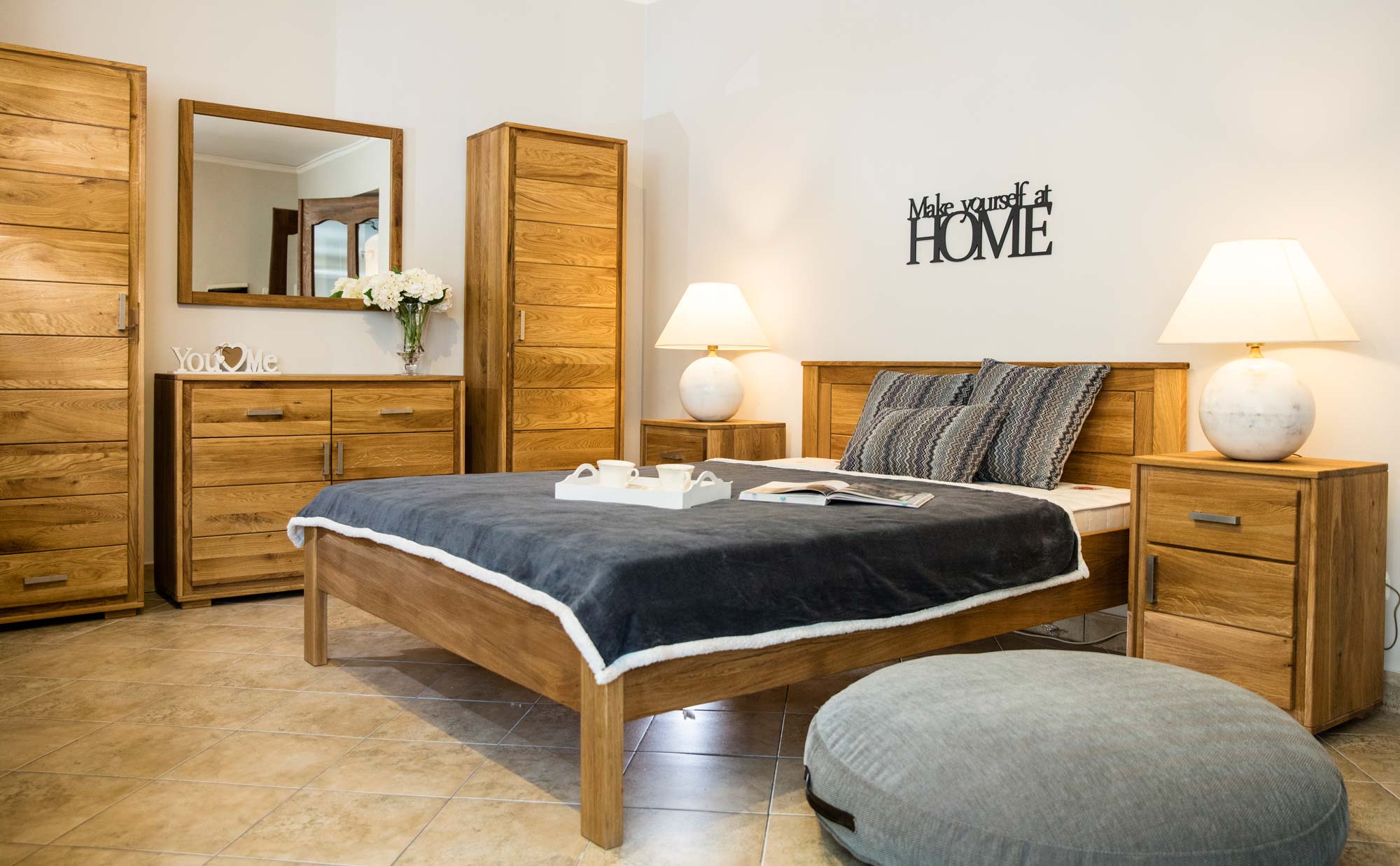 Dwudrzwiowa Szafa Dębowa ALAMOS aranzacja