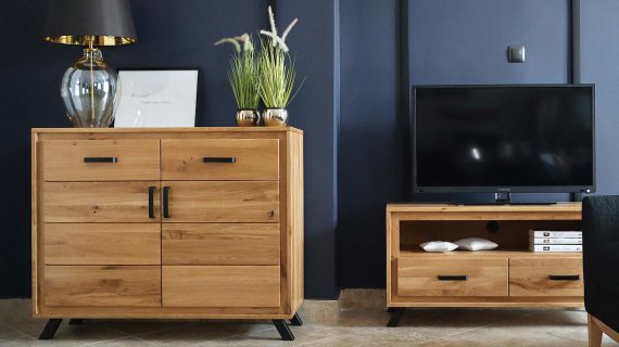 Miniaturka 4 - Nowoczesna Komoda Dębowa ALAMOS LOFT aranżacja