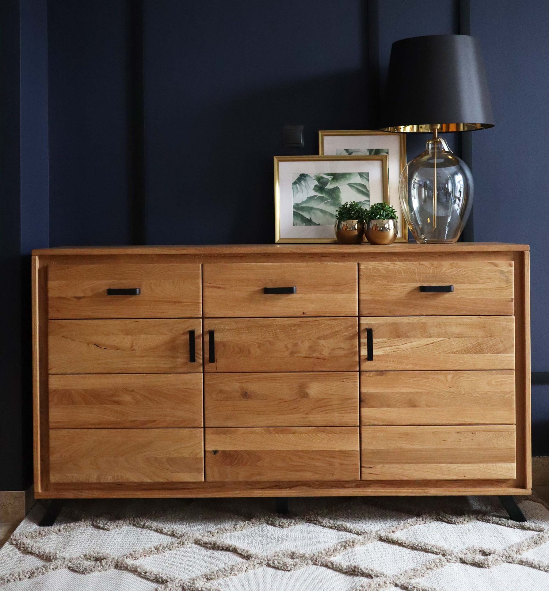 Duża Dębowa Komoda ALAMOS LOFT aranżacja