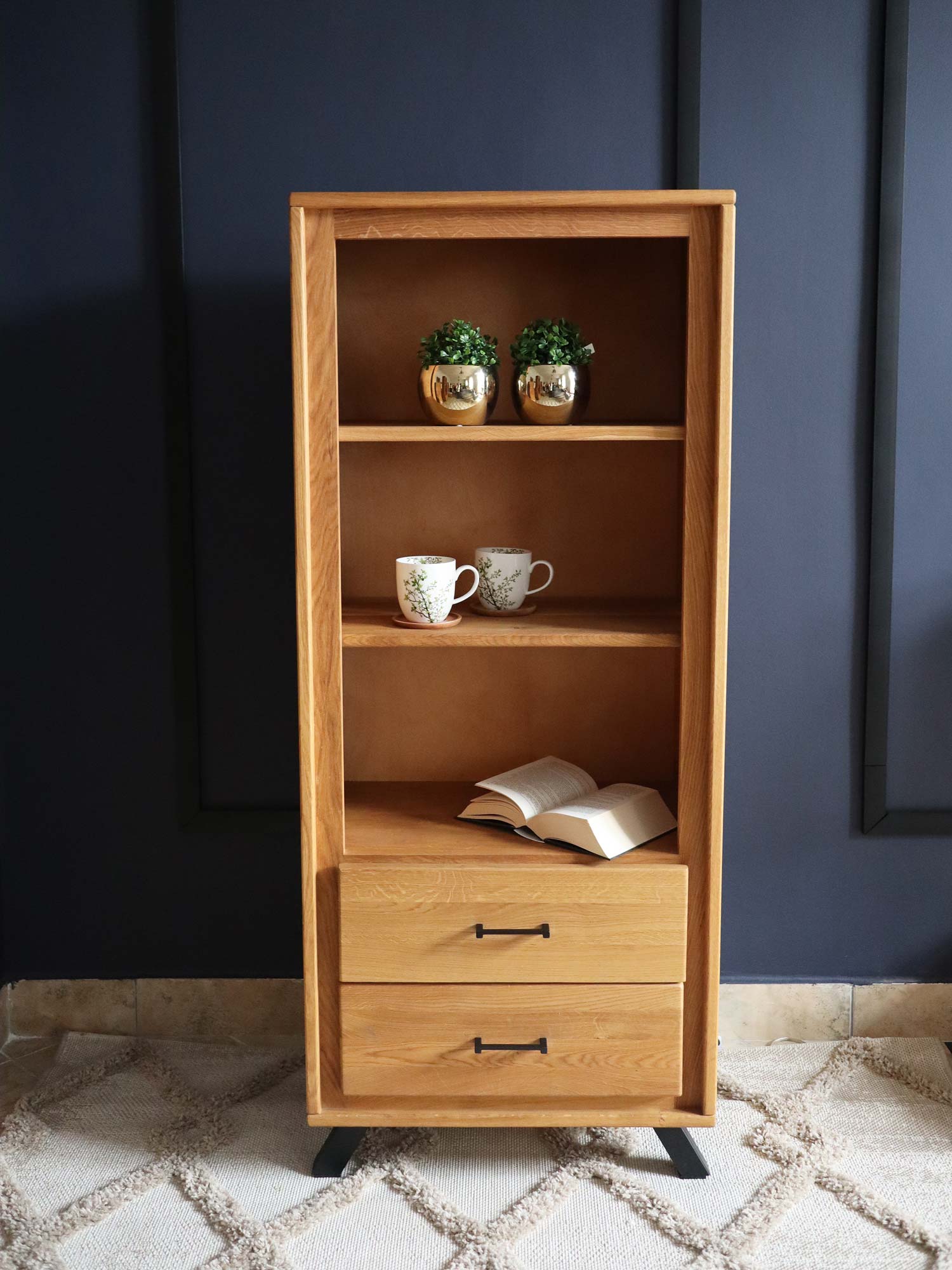 Drewniany Regał z Szufladami aranżacja ALAMOS LOFT