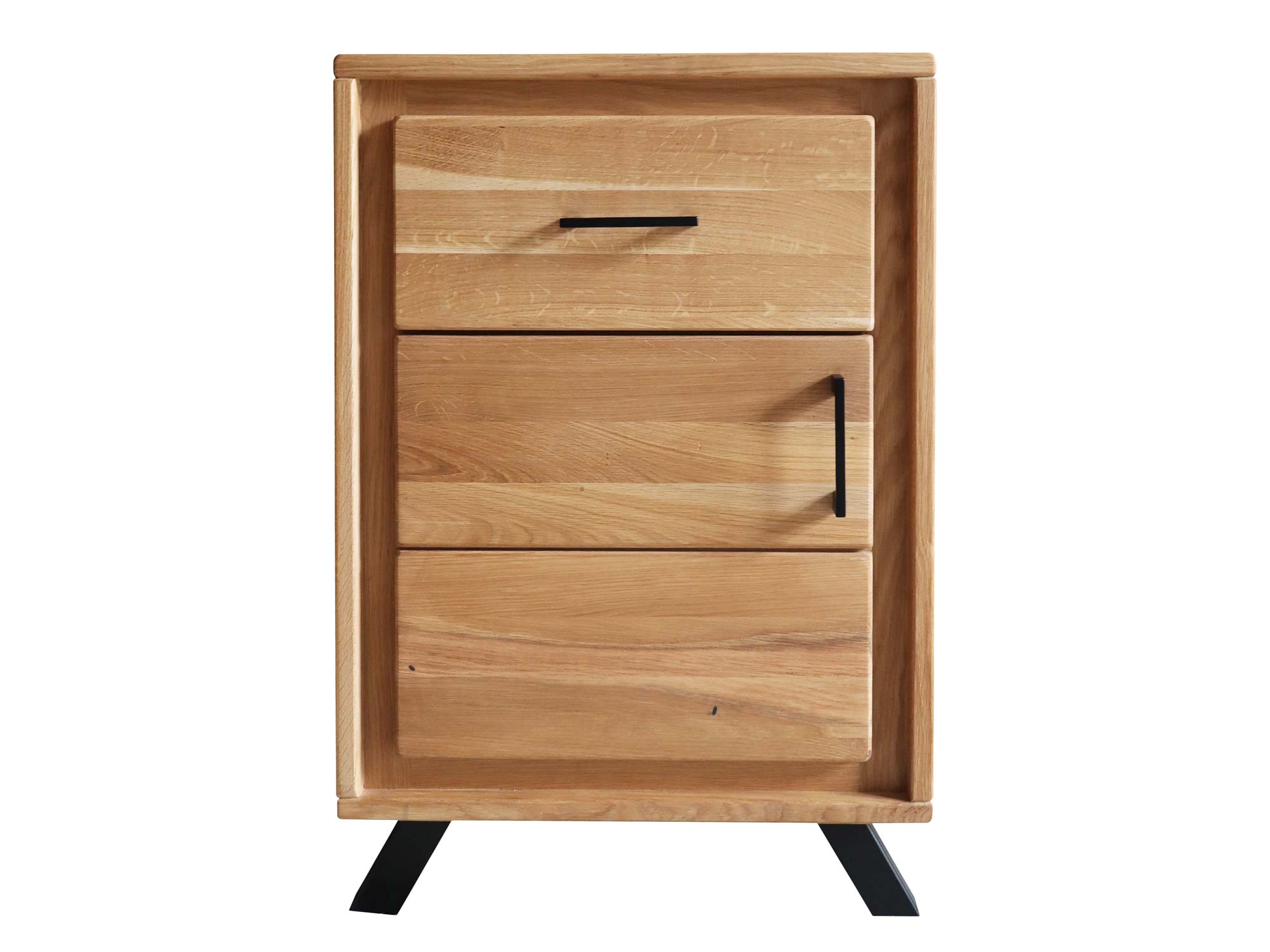 Drewniana Szafka Nocna na Nóżkach ALAMOS LOFT białe tło