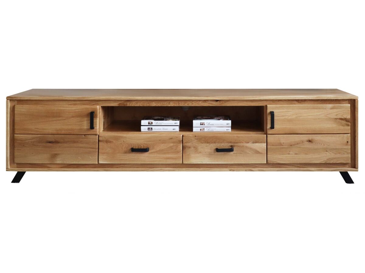 Velký dubový RTV stolek 200 cm ALAMOS LOFT